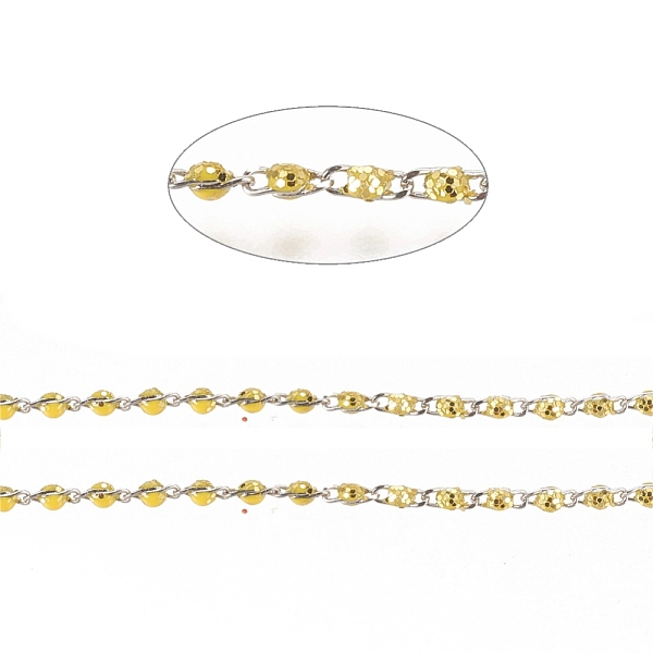PandaHall Brass Handmade Beaded Chain, Link Chains, with Enamel, Long-Lasting Plated, Unwelded, with Spool, Yellow, 5x2x2mm, about 32.8 Feet...
PandaHall Brass Handmade Beaded Chain, Link Chains, with Enamel, Long-Lasting Plated, Unwelded, with Spool, Yellow, 5x2x2mm, about 32.8 Feet...