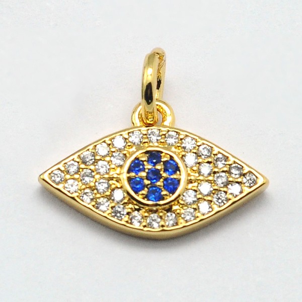 PandaHall Eye Brass Micro Pave Cubic Zirconia Charms, Cadmium Free & Nickel Free & Lead Free, Real 18K Gold Plated, 9x14x3mm, Hole: 3mm...
PandaHall Eye Brass Micro Pave Cubic Zirconia Charms, Cadmium Free & Nickel Free & Lead Free, Real 18K Gold Plated, 9x14x3mm, Hole: 3mm...