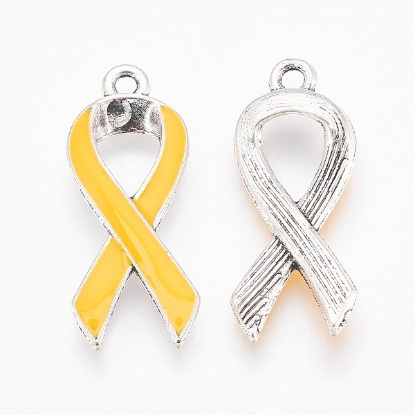 PandaHall Antique Silver Plated Alloy Enamel Pendants, Ribbon, Yellow, 27.5x11.5x2.5mm, Hole: 2mm Alloy+Enamel Others Yellow
PandaHall Antique Silver Plated Alloy Enamel Pendants, Ribbon, Yellow, 27.5x11.5x2.5mm, Hole: 2mm Alloy+Enamel Others Yellow