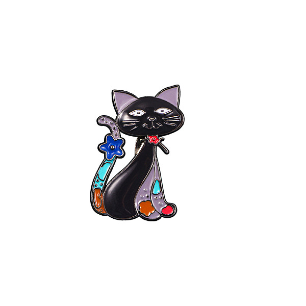 PandaHall Cat with Flower Badges, Alloy Enamel Pins, Cute Cartoon Brooch, Black, 28x18mm Alloy+Enamel Cat Shape Black
PandaHall Cat with Flower Badges, Alloy Enamel Pins, Cute Cartoon Brooch, Black, 28x18mm Alloy+Enamel Cat Shape Black