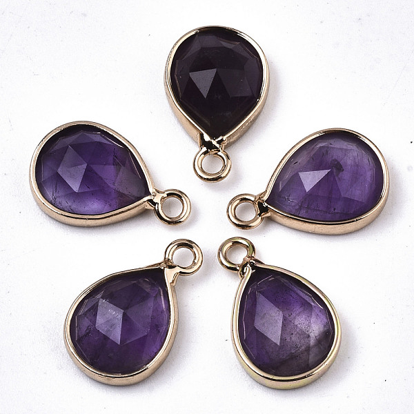 PandaHall Natural Amethyst Charms, with Light Gold Plated Brass Edge and Loop, Teardrop, Faceted, 14x9x4.5mm, Hole: 1.5mm Amethyst Teardrop
PandaHall Natural Amethyst Charms, with Light Gold Plated Brass Edge and Loop, Teardrop, Faceted, 14x9x4.5mm, Hole: 1.5mm Amethyst Teardrop