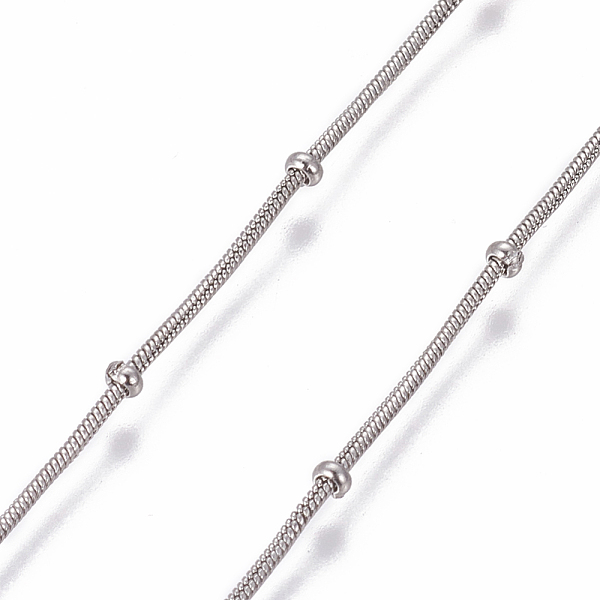 PandaHall 304 Stainless Steel Round Snake Chains, with Beads, Soldered, Stainless Steel Color, 0.9mm, Beads: 2x1mm 304 Stainless Steel
PandaHall 304 Stainless Steel Round Snake Chains, with Beads, Soldered, Stainless Steel Color, 0.9mm, Beads: 2x1mm 304 Stainless Steel
