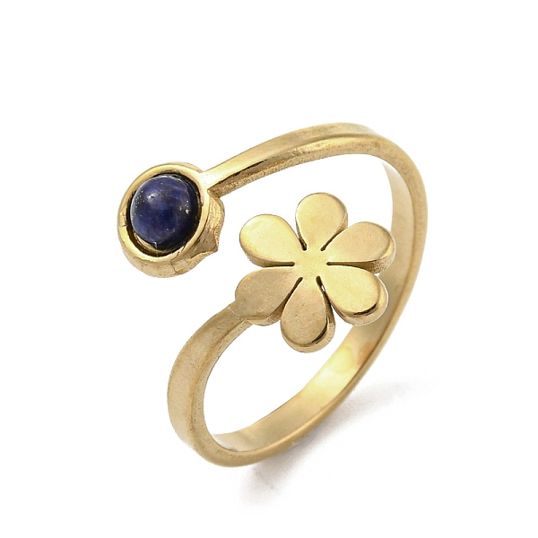PandaHall 304 Stainless Steel with Natural Lapis Lazuli Ring, US Size 7 1/2(17.7mm) Lapis Lazuli Flower
PandaHall 304 Stainless Steel with Natural Lapis Lazuli Ring, US Size 7 1/2(17.7mm) Lapis Lazuli Flower