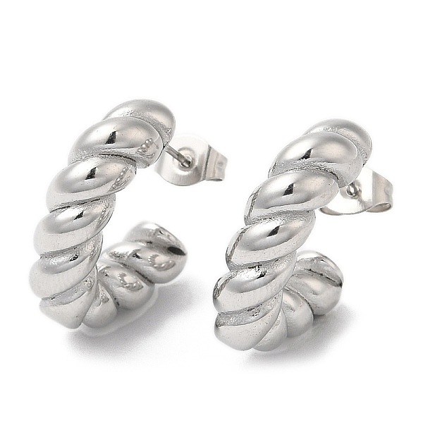 PandaHall 304 Stainless Steel Rope Chains Stud Earrings, Half Hoop Earrings, Stainless Steel Color, 20~21x5.5mm 304 Stainless Steel Round
PandaHall 304 Stainless Steel Rope Chains Stud Earrings, Half Hoop Earrings, Stainless Steel Color, 20~21x5.5mm 304 Stainless Steel Round