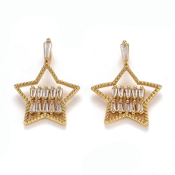 PandaHall Brass Micro Pave Cubic Zirconia Pendants, Long-Lasting Plated, Star, Real 18K Gold Plated, 23.5x18x6.5mm, Hole: 4.5x2mm..., Clear
PandaHall Brass Micro Pave Cubic Zirconia Pendants, Long-Lasting Plated, Star, Real 18K Gold Plated, 23.5x18x6.5mm, Hole: 4.5x2mm..., Clear