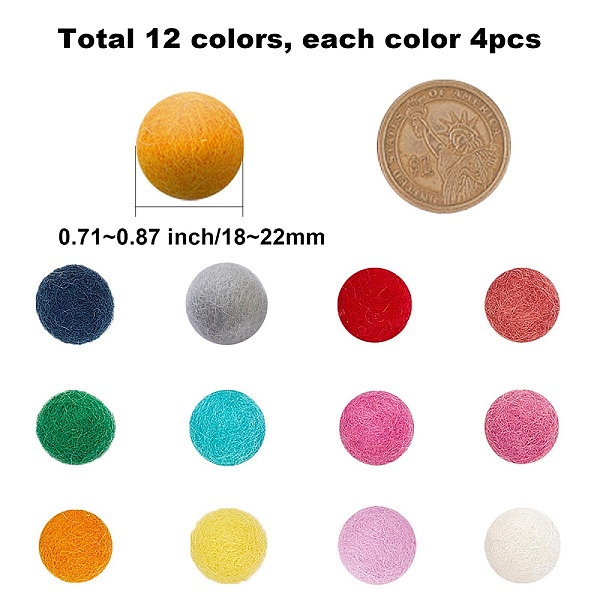 PandaHall SUNNYCLUE 1 Box 48Pcs 12 Colors Wool Felted Balls 0.8inch/2.2cm Wool Felt Pom Pom Balls Handmade Pompoms Wool Felt Ball Pink Blue..., Multicolor
PandaHall SUNNYCLUE 1 Box 48Pcs 12 Colors Wool Felted Balls 0.8inch/2.2cm Wool Felt Pom Pom Balls Handmade Pompoms Wool Felt Ball Pink Blue..., Multicolor