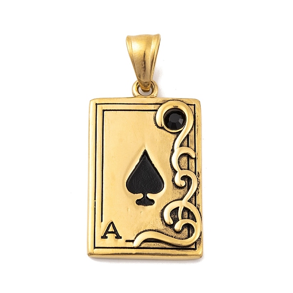 PandaHall 304 Stainless Steel Pendants, with Rhinestone, Playing Card, Ace of Spades Charm, Antique Golden, 35x20.5x3.5mm, Hole: 9x4.5mm 304...
PandaHall 304 Stainless Steel Pendants, with Rhinestone, Playing Card, Ace of Spades Charm, Antique Golden, 35x20.5x3.5mm, Hole: 9x4.5mm 304...