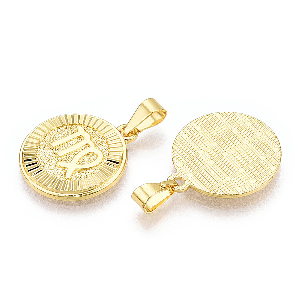 PandaHall Brass Pendants, Twelve Constellations, Flat Round, Real 18K Gold Plated, 24x20.5x2mm, Hole: 3.5x7mm Brass Flat Round
PandaHall Brass Pendants, Twelve Constellations, Flat Round, Real 18K Gold Plated, 24x20.5x2mm, Hole: 3.5x7mm Brass Flat Round