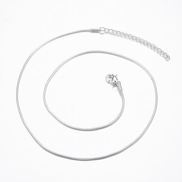 PandaHall 304 Stainless Steel Snake Chain Necklaces, with Lobster Claw Clasps, Silver Color Plated, 17.7 inch(45cm) 304 Stainless Steel
PandaHall 304 Stainless Steel Snake Chain Necklaces, with Lobster Claw Clasps, Silver Color Plated, 17.7 inch(45cm) 304 Stainless Steel