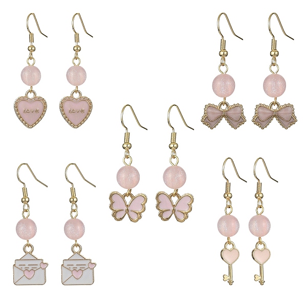 PandaHall Valentine's Day Alloy Enamel Dangle Earrings with Brass Pins, Mixed Shapes, Pink, 38~45x8~16mm Alloy Mixed Shapes Pink
PandaHall Valentine's Day Alloy Enamel Dangle Earrings with Brass Pins, Mixed Shapes, Pink, 38~45x8~16mm Alloy Mixed Shapes Pink