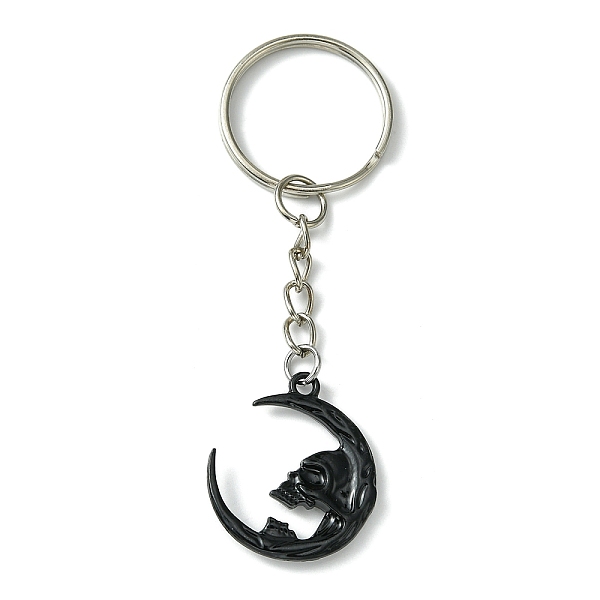 PandaHall Alloy Moon Pendant Keychain, with Iron Split Key Rings, Skull, 7.9cm Alloy Skull Black
PandaHall Alloy Moon Pendant Keychain, with Iron Split Key Rings, Skull, 7.9cm Alloy Skull Black