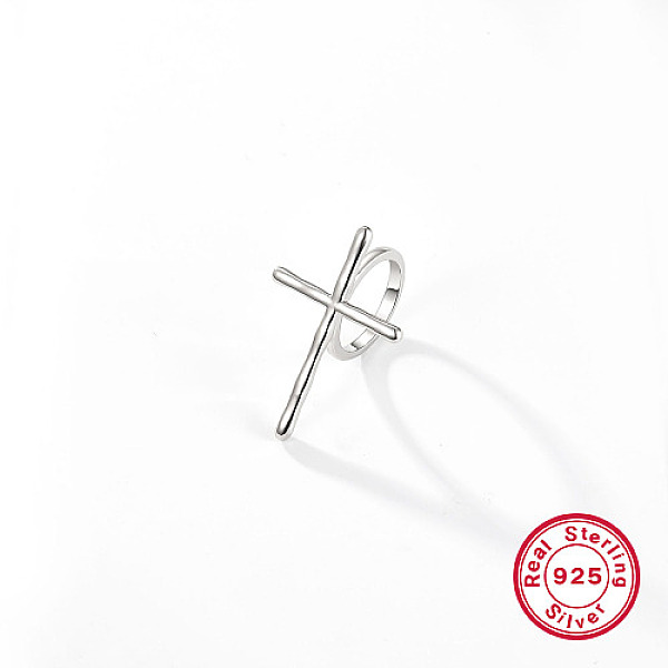 PandaHall Cross Rhodium Plated 925 Sterling Silver Finger Rings for Women, Platinum, Inner Diameter: 17mm Sterling Silver Cross
PandaHall Cross Rhodium Plated 925 Sterling Silver Finger Rings for Women, Platinum, Inner Diameter: 17mm Sterling Silver Cross