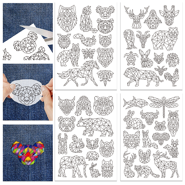 PandaHall 4 Sheets 11.6x8.2 Inch Stick and Stitch Embroidery Patterns, Non-woven Fabrics Water Soluble Embroidery Stabilizers, Animals...
PandaHall 4 Sheets 11.6x8.2 Inch Stick and Stitch Embroidery Patterns, Non-woven Fabrics Water Soluble Embroidery Stabilizers, Animals...
