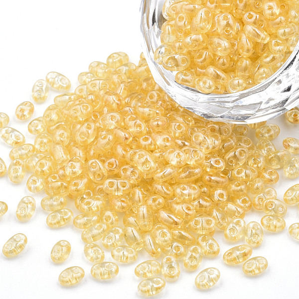 PandaHall Transparent Czech Glass Seed Beads, Colours Luster, 2-Hole, Oval, Pale Goldenrod, 5x3.5x2.5mm, Hole: 0.9mm, about 500g/bag Czech...
PandaHall Transparent Czech Glass Seed Beads, Colours Luster, 2-Hole, Oval, Pale Goldenrod, 5x3.5x2.5mm, Hole: 0.9mm, about 500g/bag Czech...