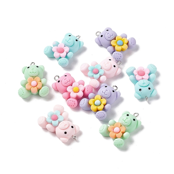 PandaHall Opaque Resin Pendants, with Platinum Tone Iron Loops, Bear with Flower Charms, Mixed Color, 30x21.5x10mm, Hole: 2mm Iron+Resin..., Multicolor
PandaHall Opaque Resin Pendants, with Platinum Tone Iron Loops, Bear with Flower Charms, Mixed Color, 30x21.5x10mm, Hole: 2mm Iron+Resin..., Multicolor