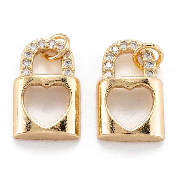 PandaHall Brass Micro Pave Clear Cubic Zirconia Beads Pendant, Long-Lasting Plated, Lock with Heart, Real 18K Gold Plated, 16x10x3mm, Hole...
PandaHall Brass Micro Pave Clear Cubic Zirconia Beads Pendant, Long-Lasting Plated, Lock with Heart, Real 18K Gold Plated, 16x10x3mm, Hole...