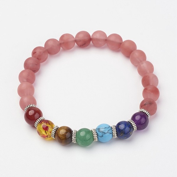 PandaHall Cherry Quartz Glass Beaded and Gemstone Beaded Stretch Bracelets, with Alloy Spacer Beads, Frosted, 1-7/8 inch~2 inch(49~50mm)...
PandaHall Cherry Quartz Glass Beaded and Gemstone Beaded Stretch Bracelets, with Alloy Spacer Beads, Frosted, 1-7/8 inch~2 inch(49~50mm)...