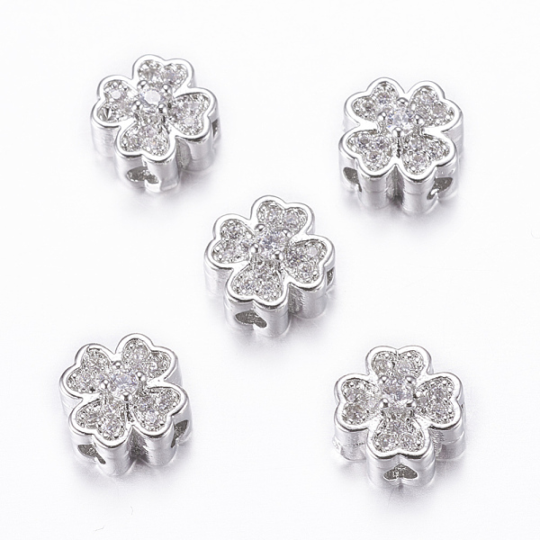 PandaHall Rack Plating Brass Micro Pave Cubic Zirconia Beads, Flower, Clear, Real Platinum Plated, 8x5mm, Hole: 1.5mm Brass+Cubic Zirconia...
PandaHall Rack Plating Brass Micro Pave Cubic Zirconia Beads, Flower, Clear, Real Platinum Plated, 8x5mm, Hole: 1.5mm Brass+Cubic Zirconia...