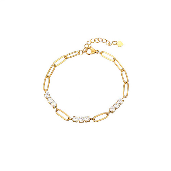 PandaHall Crystal Rhinestone Diamond Link Bracelet with Stainless Steel Paperclip Chains, Golden, 7-1/8 inch(18cm) Rhinestone
PandaHall Crystal Rhinestone Diamond Link Bracelet with Stainless Steel Paperclip Chains, Golden, 7-1/8 inch(18cm) Rhinestone