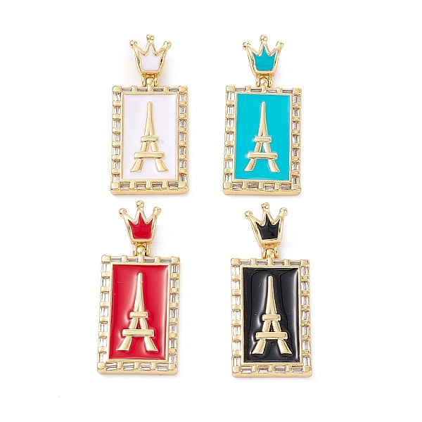 PandaHall Brass Micro Pave Clear Cubic Zirconia Pendants, with Enamel, Long-Lasting Plated, Rectangle with Tower, Real 18K Gold Plated..., Multicolor
PandaHall Brass Micro Pave Clear Cubic Zirconia Pendants, with Enamel, Long-Lasting Plated, Rectangle with Tower, Real 18K Gold Plated..., Multicolor