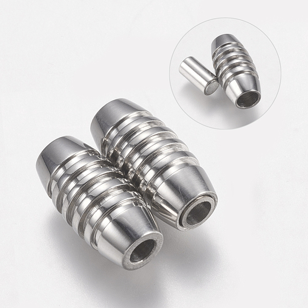 PandaHall 304 Stainless Steel Magnetic Clasps with Glue-in Ends, Oval, Stainless Steel Color, 16x8mm, Hole: 3mm 304 Stainless Steel Oval
PandaHall 304 Stainless Steel Magnetic Clasps with Glue-in Ends, Oval, Stainless Steel Color, 16x8mm, Hole: 3mm 304 Stainless Steel Oval