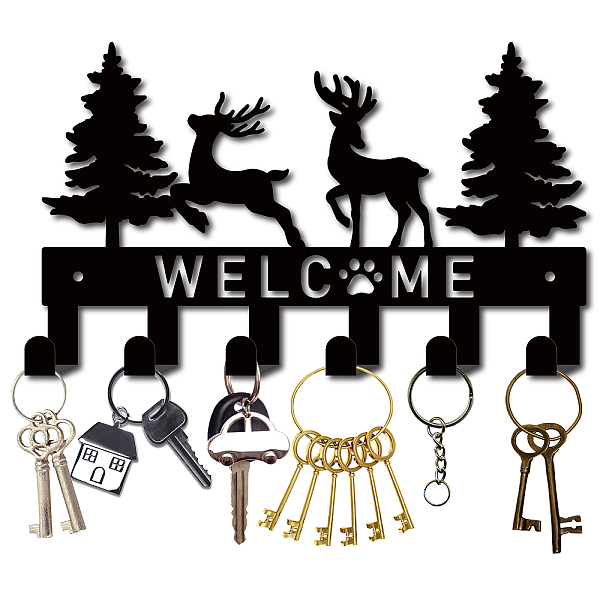PandaHall Iron Wall Mounted Hook Hangers, 6-Hook Decorative Organizer Rack, for Bag Clothes Key Scarf Hanging Holder, Deer, 160x270mm, Hole..., Black
PandaHall Iron Wall Mounted Hook Hangers, 6-Hook Decorative Organizer Rack, for Bag Clothes Key Scarf Hanging Holder, Deer, 160x270mm, Hole..., Black