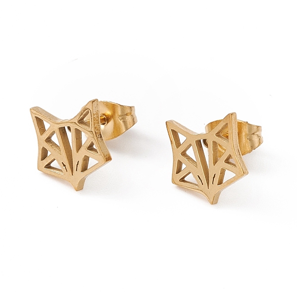 PandaHall 304 Stainless Steel Origami Fox Head Stud Earrings for Women, Golden, 9.5x9mm, Pin: 0.7mm 304 Stainless Steel Fox
PandaHall 304 Stainless Steel Origami Fox Head Stud Earrings for Women, Golden, 9.5x9mm, Pin: 0.7mm 304 Stainless Steel Fox