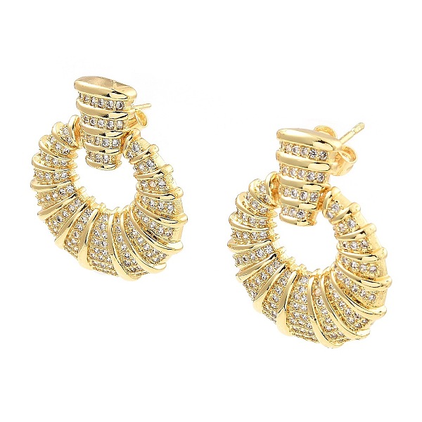PandaHall Rack Plating Brass Micro Pave Clear Cubic Zirconia Dangle Stud Earrings, Croissant, Real 16K Gold Plated, 29.5x25mm Cubic Zirconia...
PandaHall Rack Plating Brass Micro Pave Clear Cubic Zirconia Dangle Stud Earrings, Croissant, Real 16K Gold Plated, 29.5x25mm Cubic Zirconia...