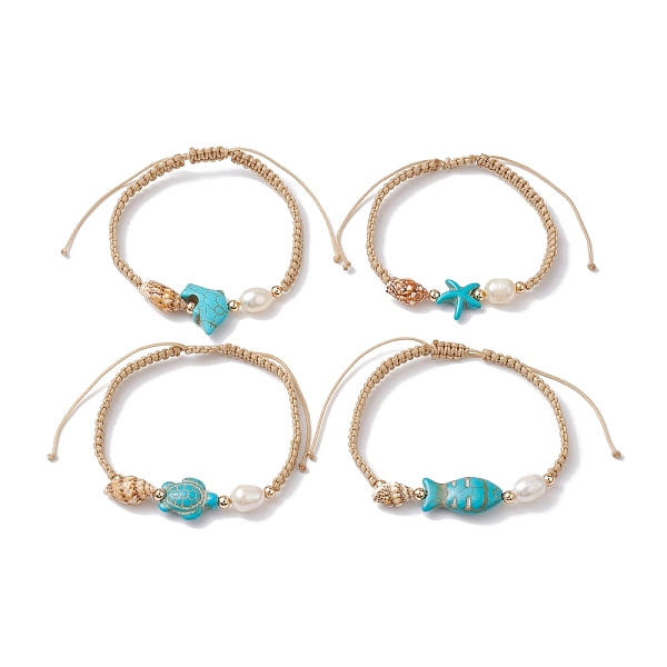 PandaHall Natural Shell & Pearl & Synthetic Turquoise Braided Bead Bracelets, Mixed Shapes, Inner Diameter: 2~3-3/8 inch(5~8.5cm) Synthetic...
PandaHall Natural Shell & Pearl & Synthetic Turquoise Braided Bead Bracelets, Mixed Shapes, Inner Diameter: 2~3-3/8 inch(5~8.5cm) Synthetic...
