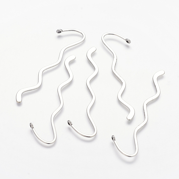 PandaHall Zinc Alloy Wavy Bookmarks, Lead Free & Cadmium Free, Antique Silver, Size: about 86mm long, 24mm wide, 1mm thick, Hole: 2.5mm...
PandaHall Zinc Alloy Wavy Bookmarks, Lead Free & Cadmium Free, Antique Silver, Size: about 86mm long, 24mm wide, 1mm thick, Hole: 2.5mm...