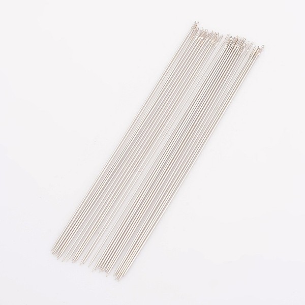 PandaHall Steel Beading Needles, Platinum, 79x0.4mm, approx 31~34pcs/bag Stainless Steel
PandaHall Steel Beading Needles, Platinum, 79x0.4mm, approx 31~34pcs/bag Stainless Steel