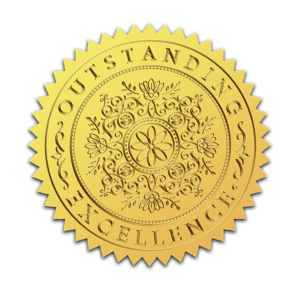 PandaHall CHGCRAFT 100PCS Outstanding Excellence Gold Foil Certificate Seals Floral Gold Foil Embossed Stickers Self Adhesive Round...
PandaHall CHGCRAFT 100PCS Outstanding Excellence Gold Foil Certificate Seals Floral Gold Foil Embossed Stickers Self Adhesive Round...