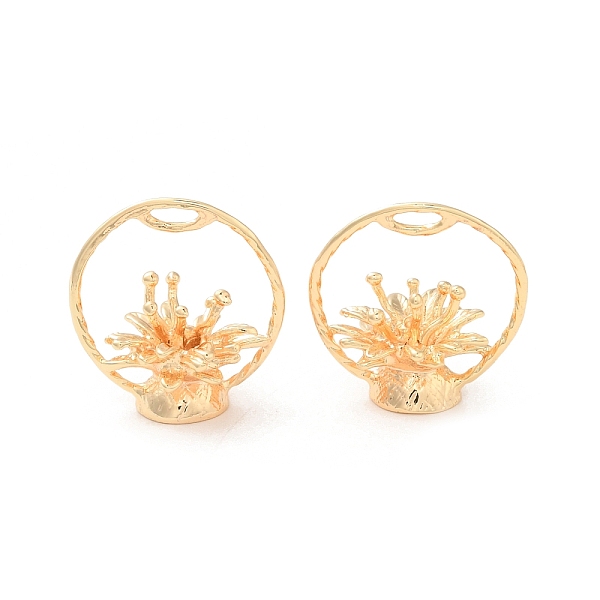 PandaHall Brass Pendants, Ring with Potted Plant Charm, Real 18K Gold Plated, 18x18x11mm, Hole: 1.2x2.4mm Brass Ring
PandaHall Brass Pendants, Ring with Potted Plant Charm, Real 18K Gold Plated, 18x18x11mm, Hole: 1.2x2.4mm Brass Ring
