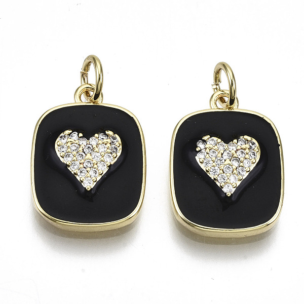 PandaHall Brass Micro Pave Clear Cubic Zirconia Pendants, with Enamel and Jump Ring, Rectangle with Heart, Real 16K Gold Plated, Nickel Free..., Black
PandaHall Brass Micro Pave Clear Cubic Zirconia Pendants, with Enamel and Jump Ring, Rectangle with Heart, Real 16K Gold Plated, Nickel Free..., Black