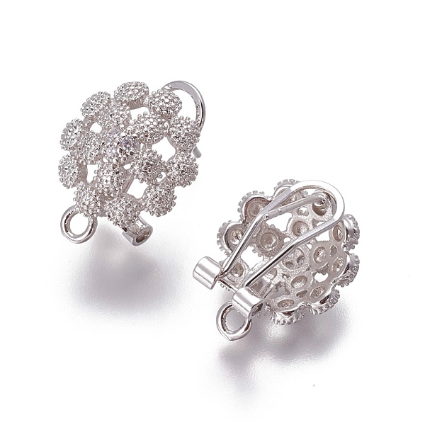 PandaHall Brass Micro Pave Cubic Zirconia Stud Earring Findings, French Clip Earrings, with Loop, Flower, Clear, Platinum, 19x14.5x12mm...
PandaHall Brass Micro Pave Cubic Zirconia Stud Earring Findings, French Clip Earrings, with Loop, Flower, Clear, Platinum, 19x14.5x12mm...