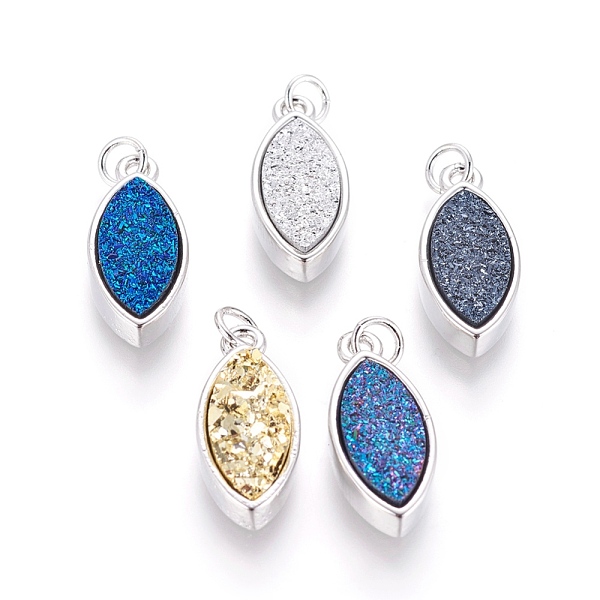 PandaHall Druzy Resin Pendants, with Brass Finding, Horse Eye, Platinum, Mixed Color, 21x9x4~6mm, Hole: 3mm Brass+Resin Horse Eye Multicolor
PandaHall Druzy Resin Pendants, with Brass Finding, Horse Eye, Platinum, Mixed Color, 21x9x4~6mm, Hole: 3mm Brass+Resin Horse Eye Multicolor
