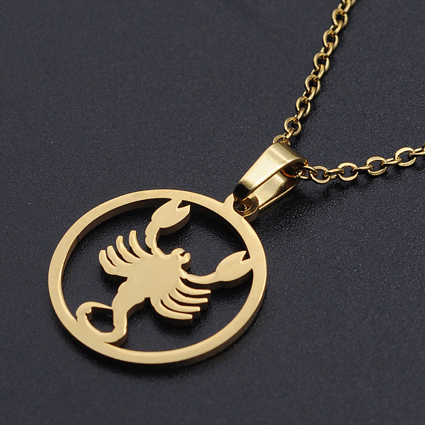 PandaHall 201 Stainless Steel Pendants Necklaces, with Cable Chains and Lobster Claw Clasps, Flat Round with Constellation/Zodiac Sign...
PandaHall 201 Stainless Steel Pendants Necklaces, with Cable Chains and Lobster Claw Clasps, Flat Round with Constellation/Zodiac Sign...