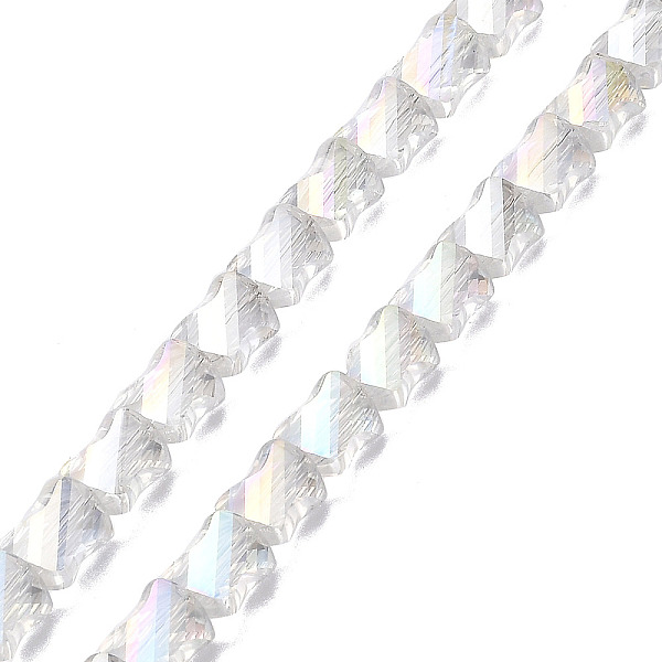 PandaHall Electroplated Transparent Glass Beads Strands, Half Rainbow Plated, Faceted Twist Rectangle, Clear AB, 10x8x5mm, Hole: 1.2mm..., White
PandaHall Electroplated Transparent Glass Beads Strands, Half Rainbow Plated, Faceted Twist Rectangle, Clear AB, 10x8x5mm, Hole: 1.2mm..., White