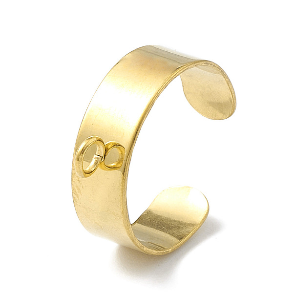 PandaHall 304 Stainless Steel Loop Ring Bases, Cuff Ring, Golden, 6x0.6mm, Hole: 2.4mm, Inner Diameter: 18mm 304 Stainless Steel
PandaHall 304 Stainless Steel Loop Ring Bases, Cuff Ring, Golden, 6x0.6mm, Hole: 2.4mm, Inner Diameter: 18mm 304 Stainless Steel