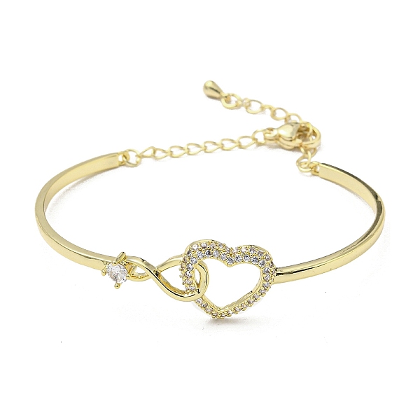 PandaHall Infinity Heart Brass with Clear Cubic Zirconia Cuff Bangle with Safety Chains, Golden, Inner Diameter: 2-1/8x1-5/8 inch inch...
PandaHall Infinity Heart Brass with Clear Cubic Zirconia Cuff Bangle with Safety Chains, Golden, Inner Diameter: 2-1/8x1-5/8 inch inch...
