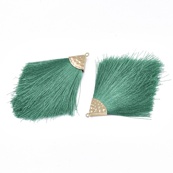 PandaHall Polyester Tassel Big Pendant Decorations, with Alloy Findings, Golden, Sea Green, 100~108x51~62x7mm, Hole: 2mm Polyester Green
PandaHall Polyester Tassel Big Pendant Decorations, with Alloy Findings, Golden, Sea Green, 100~108x51~62x7mm, Hole: 2mm Polyester Green