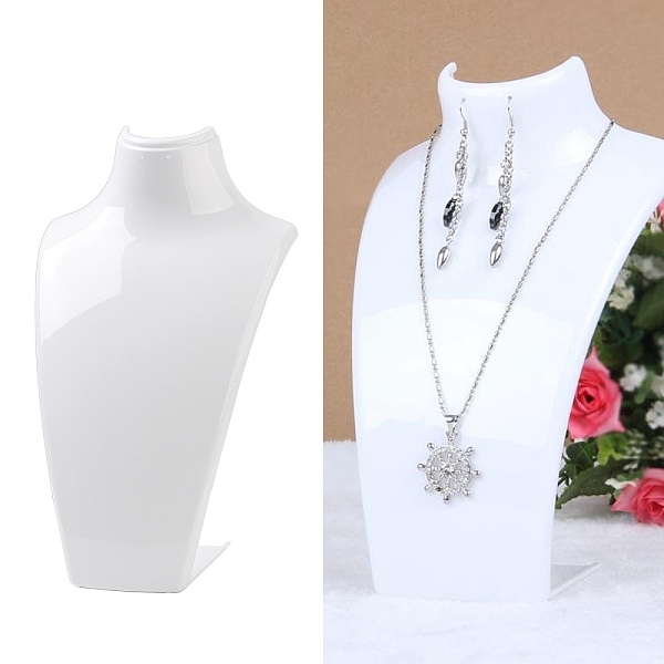 PandaHall Plastic Bust Necklace Display Stands, Jewelry Holder for Necklace, Earring Storage, White, 18.5x11.85x30cm Plastic White
PandaHall Plastic Bust Necklace Display Stands, Jewelry Holder for Necklace, Earring Storage, White, 18.5x11.85x30cm Plastic White