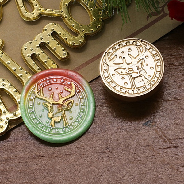 PandaHall Christmas Series Wax Seal Brass Stamp Head, for Wax Seal Stamp, Golden, Deer, 25x14mm, Inner Diameter: 7.5mm Brass Deer
PandaHall Christmas Series Wax Seal Brass Stamp Head, for Wax Seal Stamp, Golden, Deer, 25x14mm, Inner Diameter: 7.5mm Brass Deer