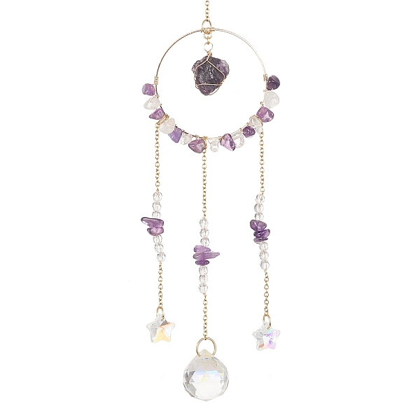 PandaHall Glass Teardrop & Star Pendant Decoration, with Natural Amethyst & Quartz Crystal Bead and 304 Stainless Steel Cable Chains...
PandaHall Glass Teardrop & Star Pendant Decoration, with Natural Amethyst & Quartz Crystal Bead and 304 Stainless Steel Cable Chains...