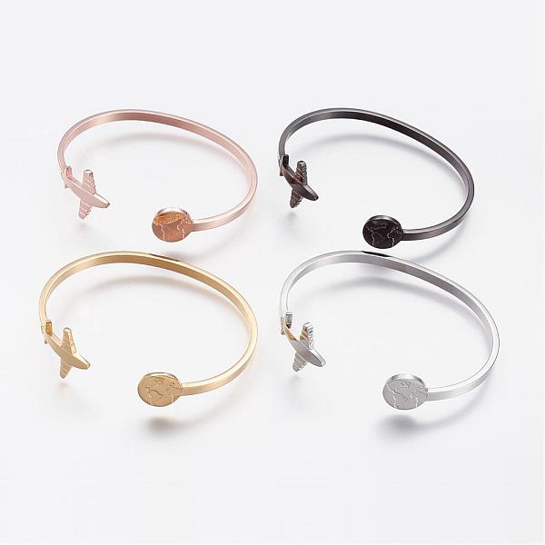 PandaHall 304 Stainless Steel Cuff Bangles, Travel Theme, Airplane and Earth, Mixed Color, Inner Diameter: 2-1/2 inch(6.3cm) 304 Stainless..., Multicolor
PandaHall 304 Stainless Steel Cuff Bangles, Travel Theme, Airplane and Earth, Mixed Color, Inner Diameter: 2-1/2 inch(6.3cm) 304 Stainless..., Multicolor