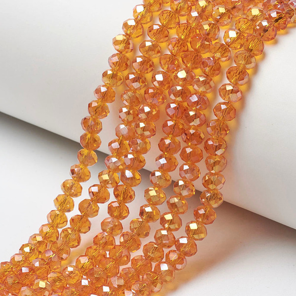 PandaHall Electroplate Transparent Glass Beads Strands, Half Rainbow Plated, Faceted, Rondelle, Orange, 6x5mm, Hole: 1mm, about...
PandaHall Electroplate Transparent Glass Beads Strands, Half Rainbow Plated, Faceted, Rondelle, Orange, 6x5mm, Hole: 1mm, about...