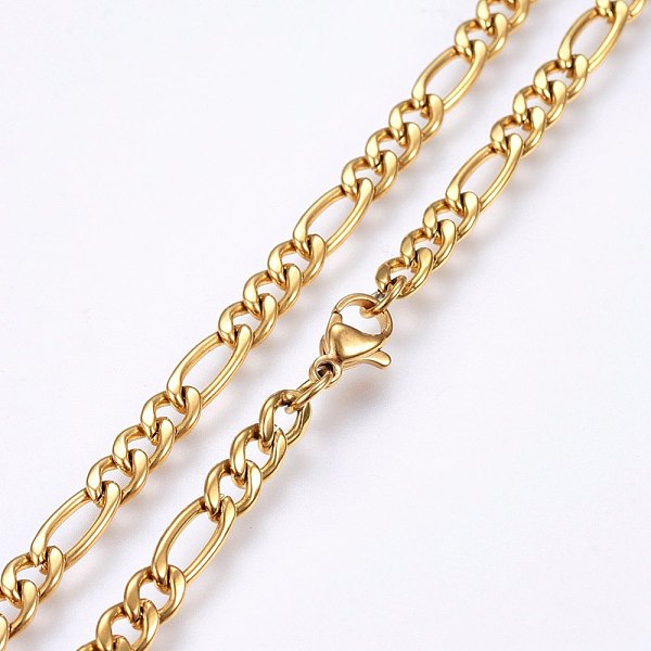 PandaHall 304 Stainless Steel Figaro Chain Necklaces, with Lobster Claw Clasps, Golden, 19.69 inch(50cm), 4.5x1.2mm, link...
PandaHall 304 Stainless Steel Figaro Chain Necklaces, with Lobster Claw Clasps, Golden, 19.69 inch(50cm), 4.5x1.2mm, link...