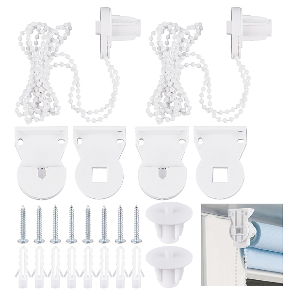 PandaHall Beaded Chain Rolling Blind Replacement Repair Kit, 25mm Roller Blind Fittings, including Screws, Anchor Plug, Bracket, Bead Chain..., White
PandaHall Beaded Chain Rolling Blind Replacement Repair Kit, 25mm Roller Blind Fittings, including Screws, Anchor Plug, Bracket, Bead Chain..., White