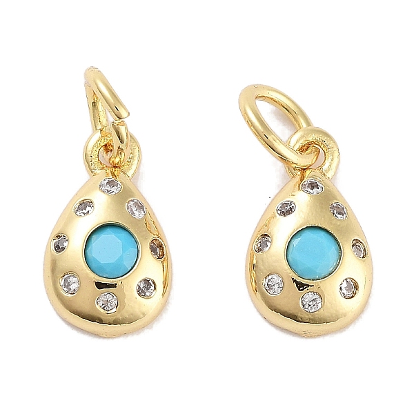 PandaHall Brass Micro Pave Cubic Zirconia Charms, with Jump Ring, Teardrop, Real 18K Gold Plated, Cyan, 10.5x6x2.5mm, Hole: 3mm Brass+Cubic...
PandaHall Brass Micro Pave Cubic Zirconia Charms, with Jump Ring, Teardrop, Real 18K Gold Plated, Cyan, 10.5x6x2.5mm, Hole: 3mm Brass+Cubic...