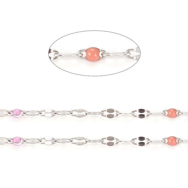 PandaHall Handmade Stainless Steel Dapped Chains, Cable Chains, with Enamel and Spool, Soldered, Flat Oval, Long-Lasting Plated, Colorful...
PandaHall Handmade Stainless Steel Dapped Chains, Cable Chains, with Enamel and Spool, Soldered, Flat Oval, Long-Lasting Plated, Colorful...